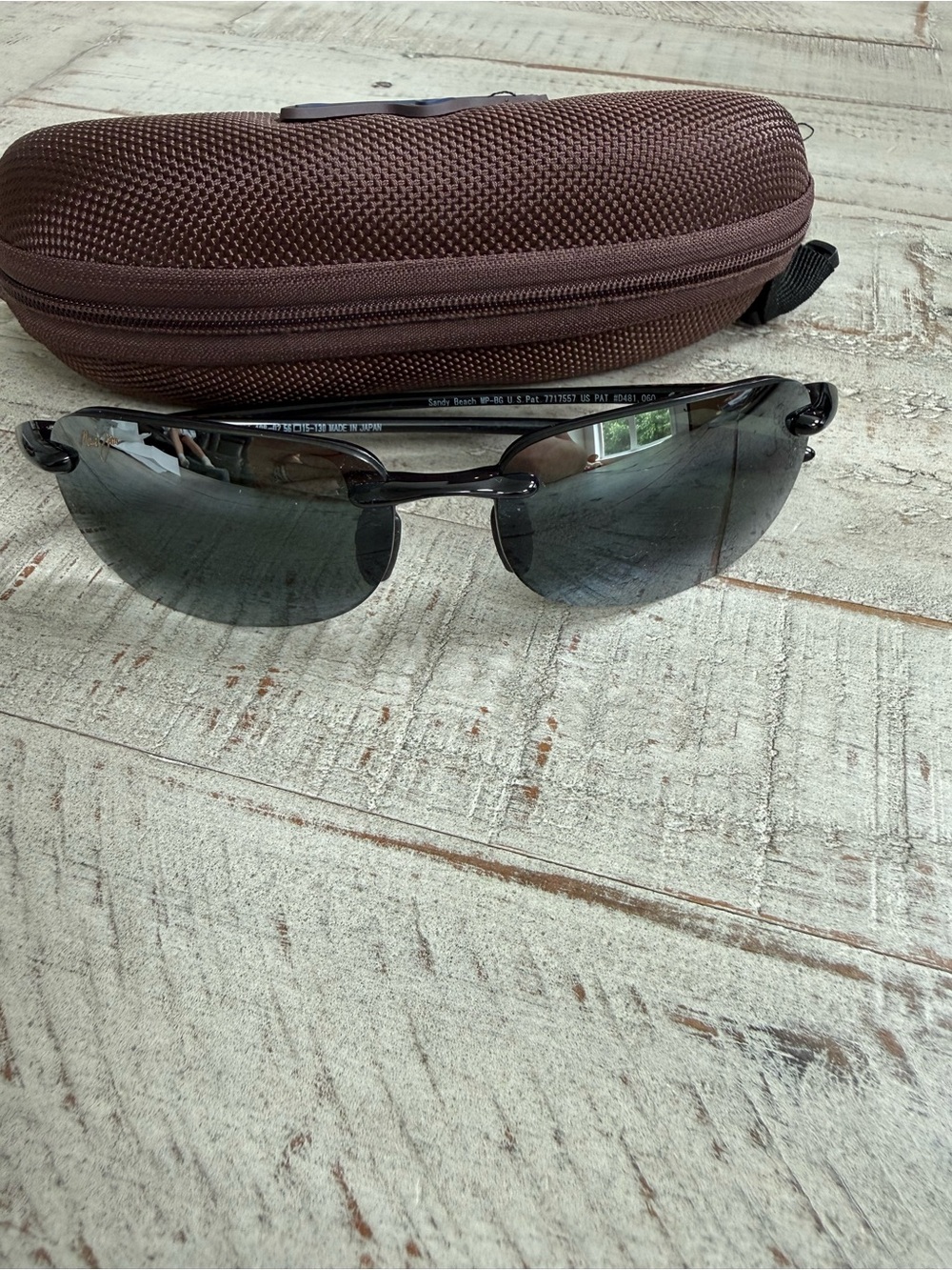 Maui Jim Black Rimless Sunglasses with Gray Lenses